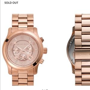 Sold Out Large Rose Gold Plated Michael Kors Watch